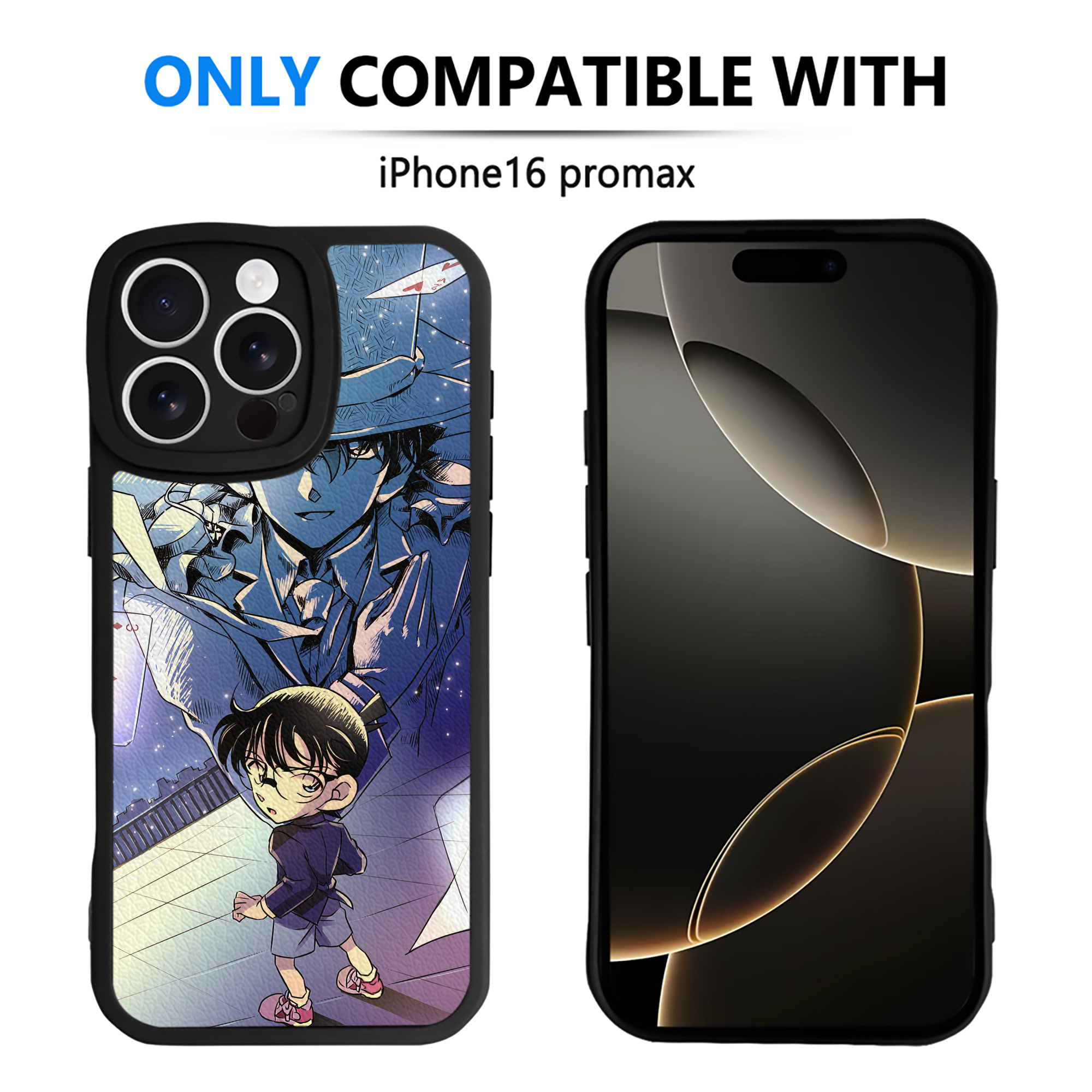 （画像用） 名探偵コナン Detective Conan 【iPhone 16シリーズ対応】シリコンスマホケース（レザー調） 材質：シリコン